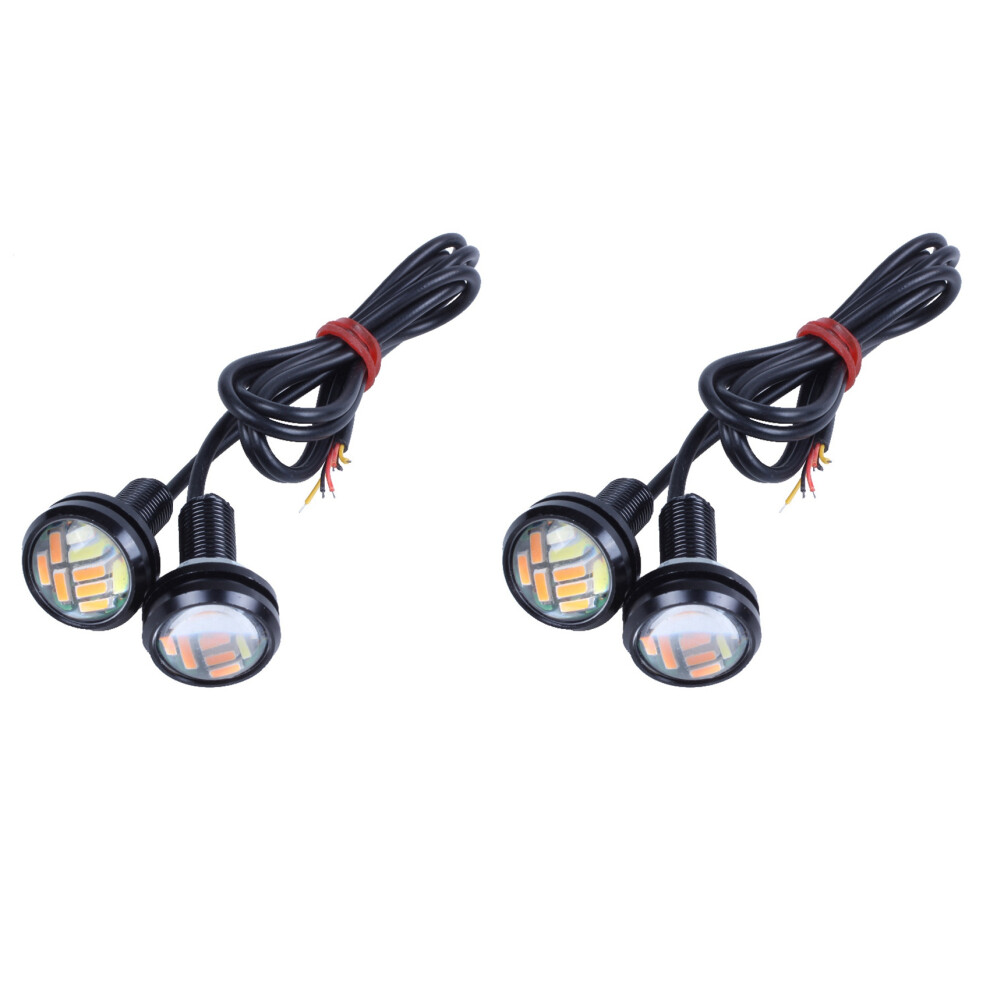 4 Pcs 12V 23Mm Dual Color Switchback 4014 12 Led Drl Eye Daytime Light 6033454130126