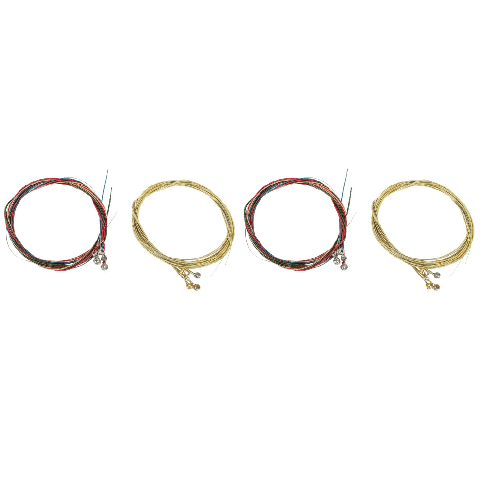 Typecat 4 Sets Of 24 Guitar Strings Replacement Steel String For Acoustic Guitar Guitar Changing Tool