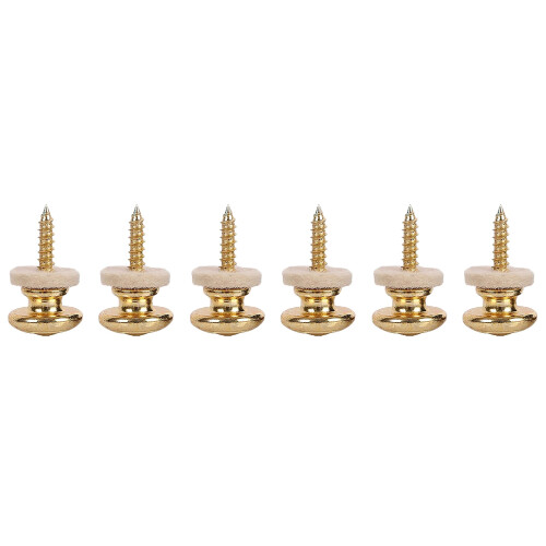 6PCS Wool Copper Guitar Strap Lock Locking Pegs Pins Mushroom Shape End Button Gold