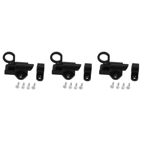 3X Aluminum Alloy Security Automatic Window Gate Lock Spring Bounce Door Bolt , Black