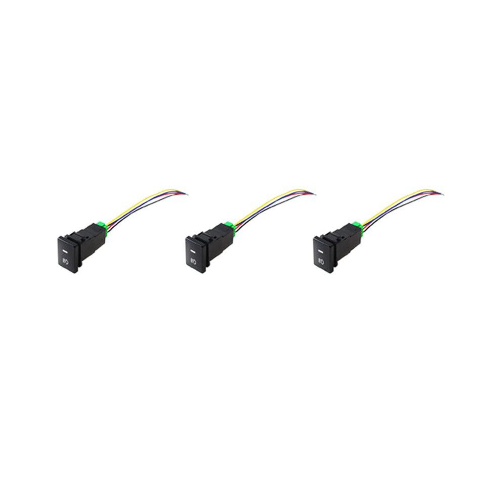3X 4-Pole 12V Push Button With Led Background Indicator S For Fog S Drl Led Bar(33X22mm) Light 4711160244499