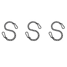 3X Catena per Sedia Sospesa Nel Acciaio con 6 Moschettoni, Kit Catena per Amaca Altalena Portico per Carichi Pesanti, per Altalene Amaca (66 cm)