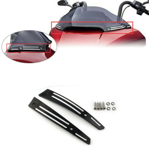 4x Black Split Windshield Side Trim for Touring Road Glide FLTR 2015-2020 1