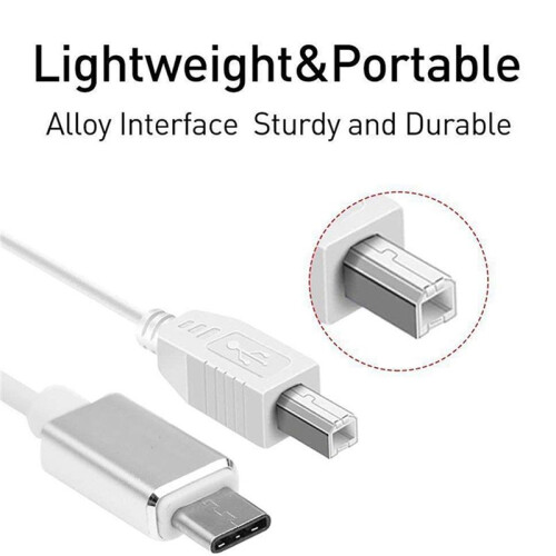 2X USB Type B Midi Cable to Type C Connector, Adapter Cable, Piano Audio Cable 2