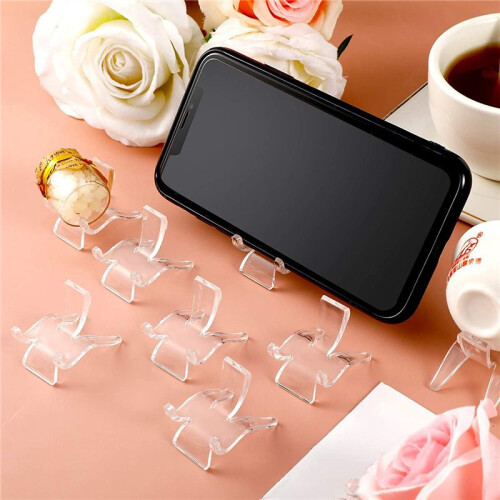 100 Pieces Acrylic Display Holder Clear Plastic Display Easel Stands Acrylic Display Easel Holders 2