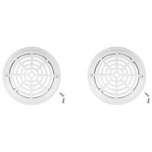 2pcs 8Inch Pool Main Drain Cover the Top Grate Bottom Mounting Plates White Replacement Pool Drain Cover