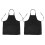 2X Unisex 2 Pocket Black Kitchen Apron Bib, One Size in Medium 1