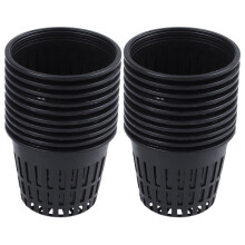 20pcs 3 inch Heavy Duty Mesh Pot Net Cup Basket Hydroponic Aeroponic Planting Grow Clone Black