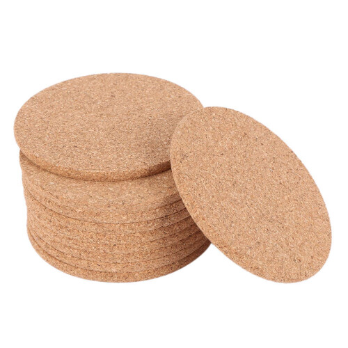 20x Cork Bar Drink Coasters - Absorbent and Reusable - 90mm, 5mm Thick 2