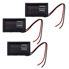 3X Red Led Digital Display Voltmeter Voltage Meter Volt Tester Panel for 12V Cars Motorcycles Vehicles