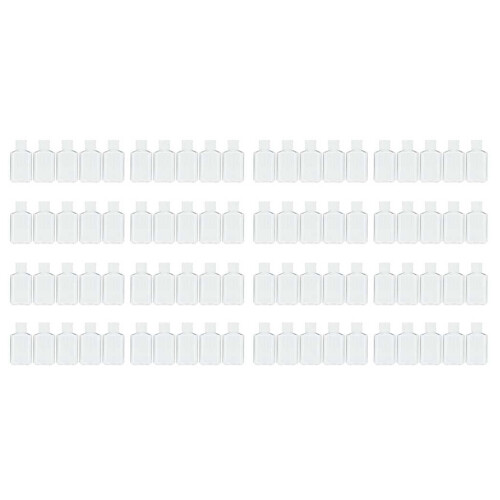 80 PCS 2 Oz 60 Ml Clear Refillable Flip Top PET Plastic Travel Bottle Container