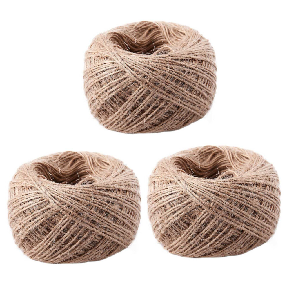 3X 100 Meter - Natural Textured Hessian Jute Twine String 1Mm 6132555182673