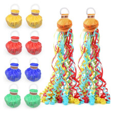 Pacote com 10 Poppers de Serpentina Colorida, Bolachas de Papel Multicoloridas Sem Bagunça, Serpentinas de Confete de Arremesso Manual para