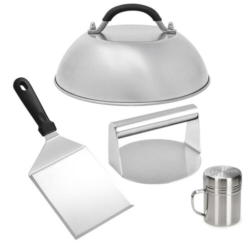 BBQ Tool Set Burger Crusher Set, Burger Press Pot Lock BBQ Spatel Flavor Flavor