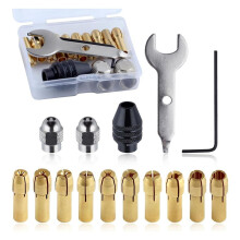 15 Stuks Boorkop Spantang Set Roterende Spantang Moeren Set 0,5-3,2mm Schacht Vervanging 4486 Roterende Gereedschapswissel Chuck Accessoire