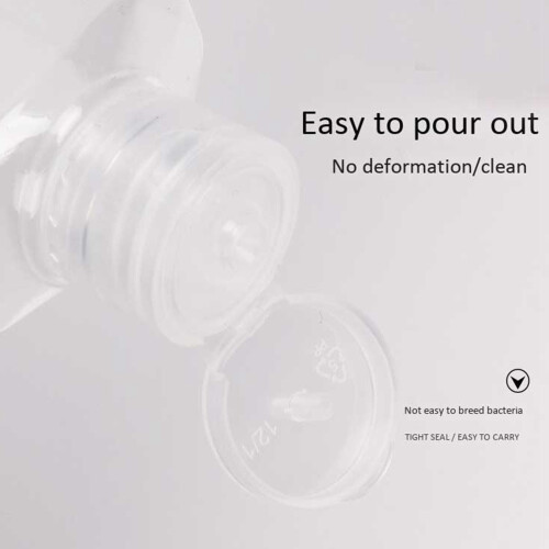 80 PCS 2 Oz 60 Ml Clear Refillable Flip Top PET Plastic Travel Bottle Container 2