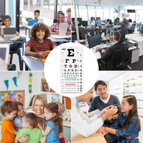 Eye Chart, Eye Chart No Fading for School Home Physical Examination Center Visual Acuity Measuring Educational 1