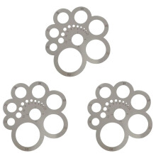 3X Outil de Coupe Du Cuir Coin Cutter Cercle Dessin Modèle Règle en Métal pour la Maroquinerie Travail Du Bois Couture Bricolage Artisanat