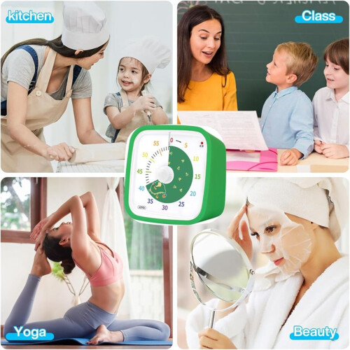 Visual Timer, Kids Timer and 60 Minute Countdown Timer, Kids Timer with Pattern for Kitchen, Shower, Classroom 1