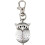 4X Owl Pocket Watch with Key Chain 40 X 25 mm Silver 4