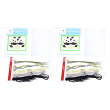 2X Nuevos Lanzamientos Kit de Bordado de Patrones de Kits de Punto de Cruz - Panda Twins 14CT 30X27cm