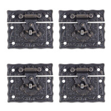 4X Holzkoffer Brust Box Rechteck Verschluss Haspe Riegel Bronze