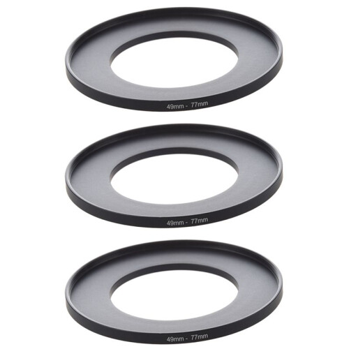 3X Camera Lens Filter Step  Ring 49mm-77mm Adapter Black