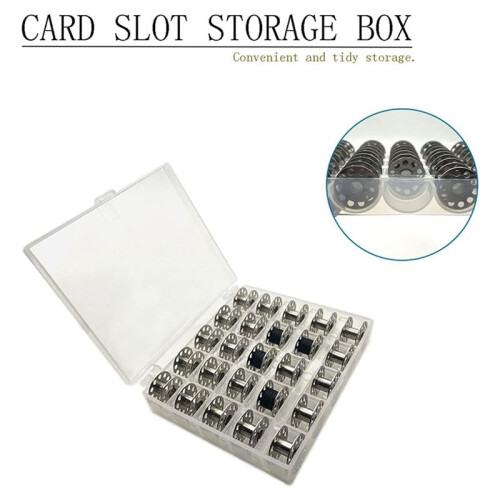 50 Pcs Metal Bobbins for Sewing Machine with Storage Box 1