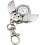4X Owl Pocket Watch with Key Chain 40 X 25 mm Silver 2