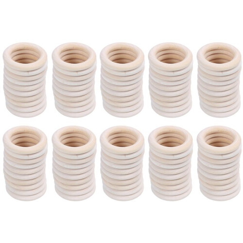 10X Holzringe Natur, Durchmesser 50mm 1