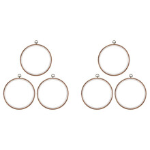 6 Pieces 10 Inch 26cm Embroidery Ring Stitch No Slip Hoops Set Imitated Wood Display Frame Circle Embroidery Kits