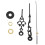 4X Mouvement Des Machines Quartz Heures Secondes Compte À Rebours Noir 8