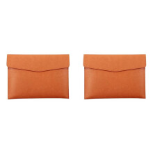 2X PU Leather A4 File Folder Document Holder Waterproof Portfolio Envelope Folder Case with Snap Closure(Brown)