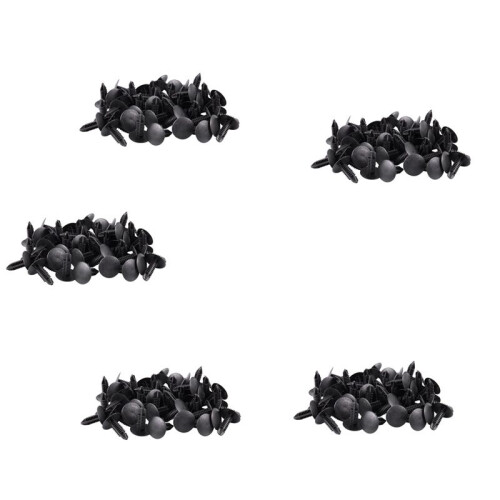 5mm x 5mm Hole Dia Black Plastic Rivets Fastener Push Clips 240 Pcs