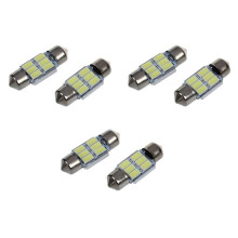 6piezas 31 mm 6 5630 SMD LED Iluminacion Interior de Feston 3W 195LM 6500K
