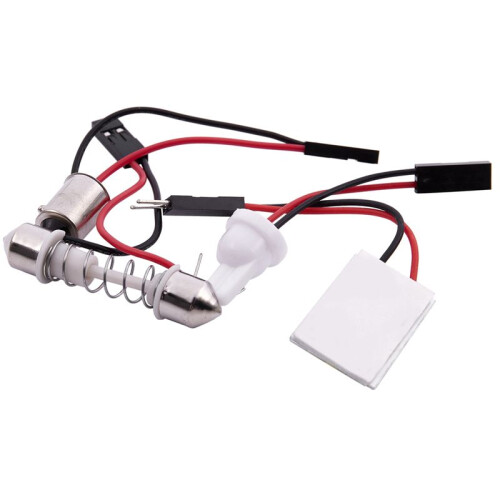 4X Auto Super Bright White 18 COB LED Light Bulb Panel + T10 Festoon Adapters 2
