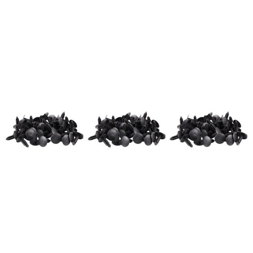 5mm x 5mm Hole Dia Black Plastic Rivets Fastener Push Clips 144 Pcs