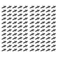 6mm Hole Dia Black Plastic Rivets Fastener  Bumper Push 120pcs