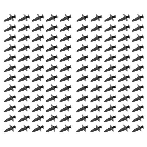 6mm Hole Dia Black Plastic Rivets Fastener  Bumper Push 120pcs
