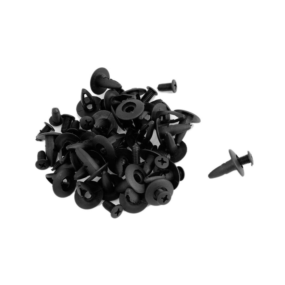 6Mm Hole Dia Plastic Rivets Fastener Bumper Push 120Pcs Black 6031508734474
