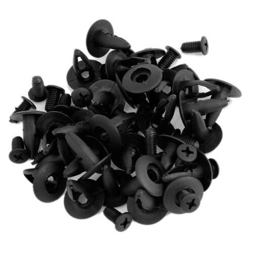6 mm Hole Dia Plastica Nera Rivetti Fastener  Paraurti Push 120 Pezzi 1
