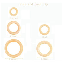 360Pcs Natural Wood Rings Set, Unfinished Macrame Wooden Ring, Wood Circles for DIY , Ring Pendant Jewelry Making