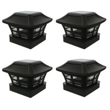 4X Solar Post Cap Lights Outdoor Post Solar Lights LED Bulb Fence Post Lights for 4X4 Inch Wooden Posts Warm White