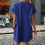Solid Color Round Neck Loose Short Sleeve Pocket Dress  S 3