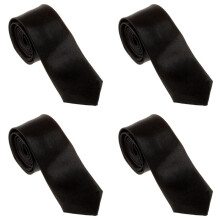 4X Unisex-Krawatte Polyester,Schwarz,2 Zoll