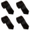 4X Unisex-Krawatte Polyester,Schwarz,2 Zoll 1