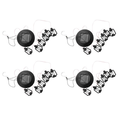 4X Changing Solar Powered Lanterns Wind Chime Wind Mobile LED Light, Gzero Spiral Spinner Windchime