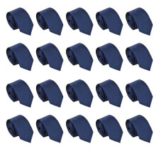 20X Polyester Narrow Neck Tie Skinny Solid Dark Thin Necktie for Men (2 Inch Max Width)