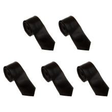 5X Unisex-Krawatte Polyester,Schwarz,2 Zoll