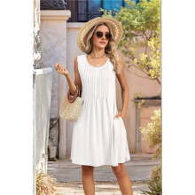Loose Tank Dress White L